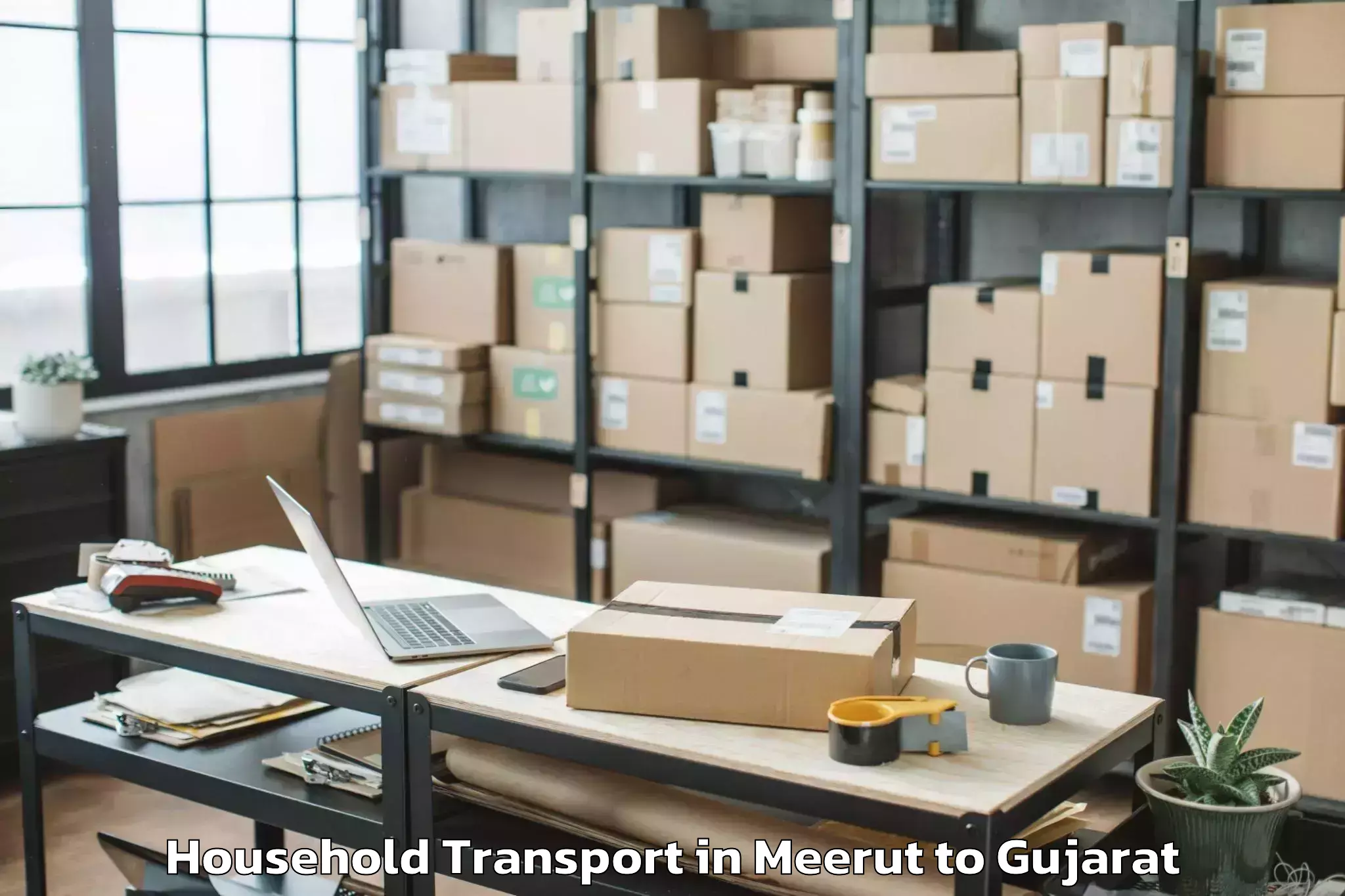 Book Meerut to Santrampur Household Transport Online